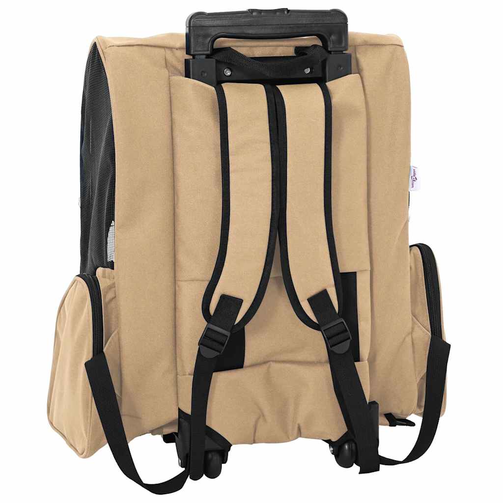 Carrito para mascotas 3 en 1 diseño arena 48x32x(57-106) cm tela Oxford