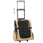 Carrito para mascotas 3 en 1 diseño arena 48x32x(57-106) cm tela Oxford