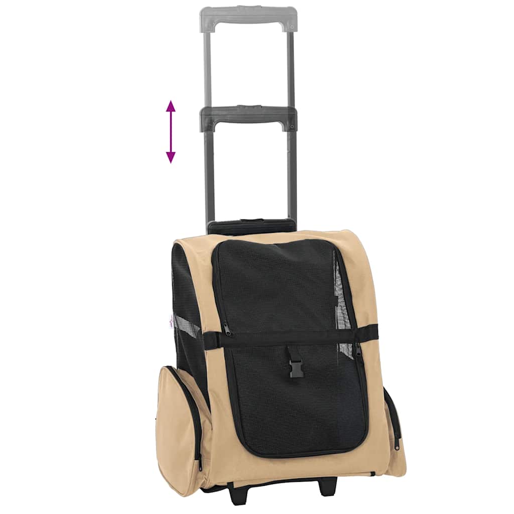 Carrito para mascotas 3 en 1 diseño arena 48x32x(57-106) cm tela Oxford