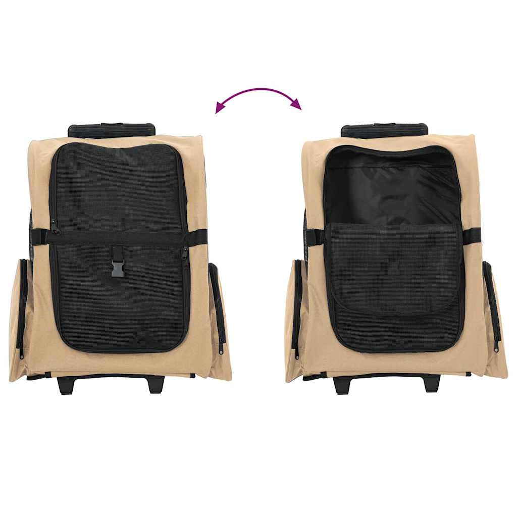 Carrito para mascotas 3 en 1 diseño arena 48x32x(57-106) cm tela Oxford