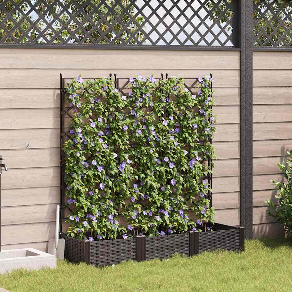 Macetero de Jardín 2 pcs Gris 80 x 40 x 125,5 cm Plástico