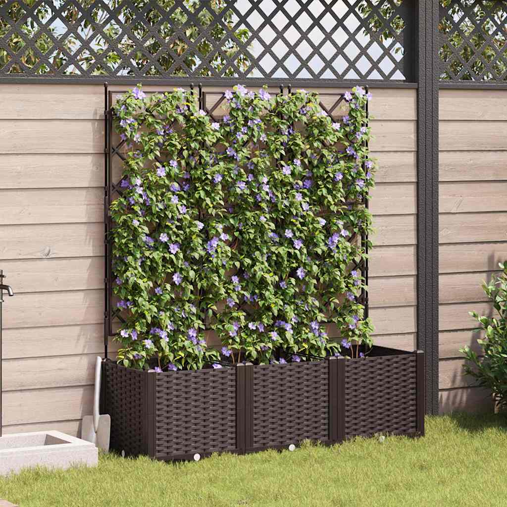 Macetero de Jardín 2 pcs Gris 80 x 40 x 125,5 cm Plástico