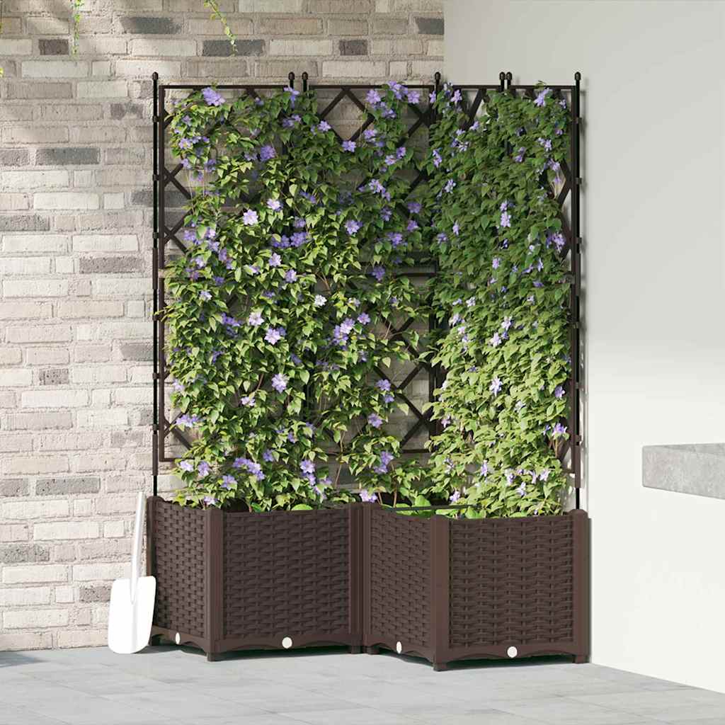Macetero de Jardín 2 pcs Gris 80 x 40 x 125,5 cm Plástico