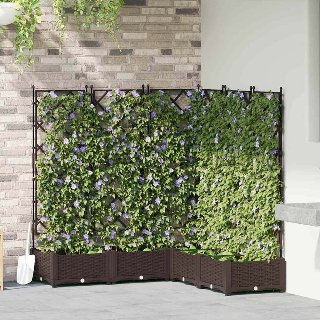 Macetero de Jardín 2 pcs Gris 80 x 40 x 125,5 cm Plástico