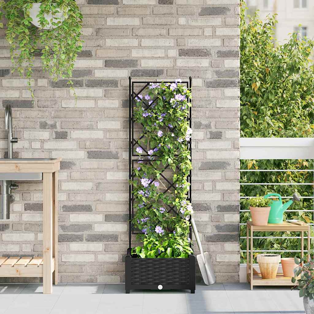 Macetero de Jardín 2 pcs Gris 80 x 40 x 125,5 cm Plástico