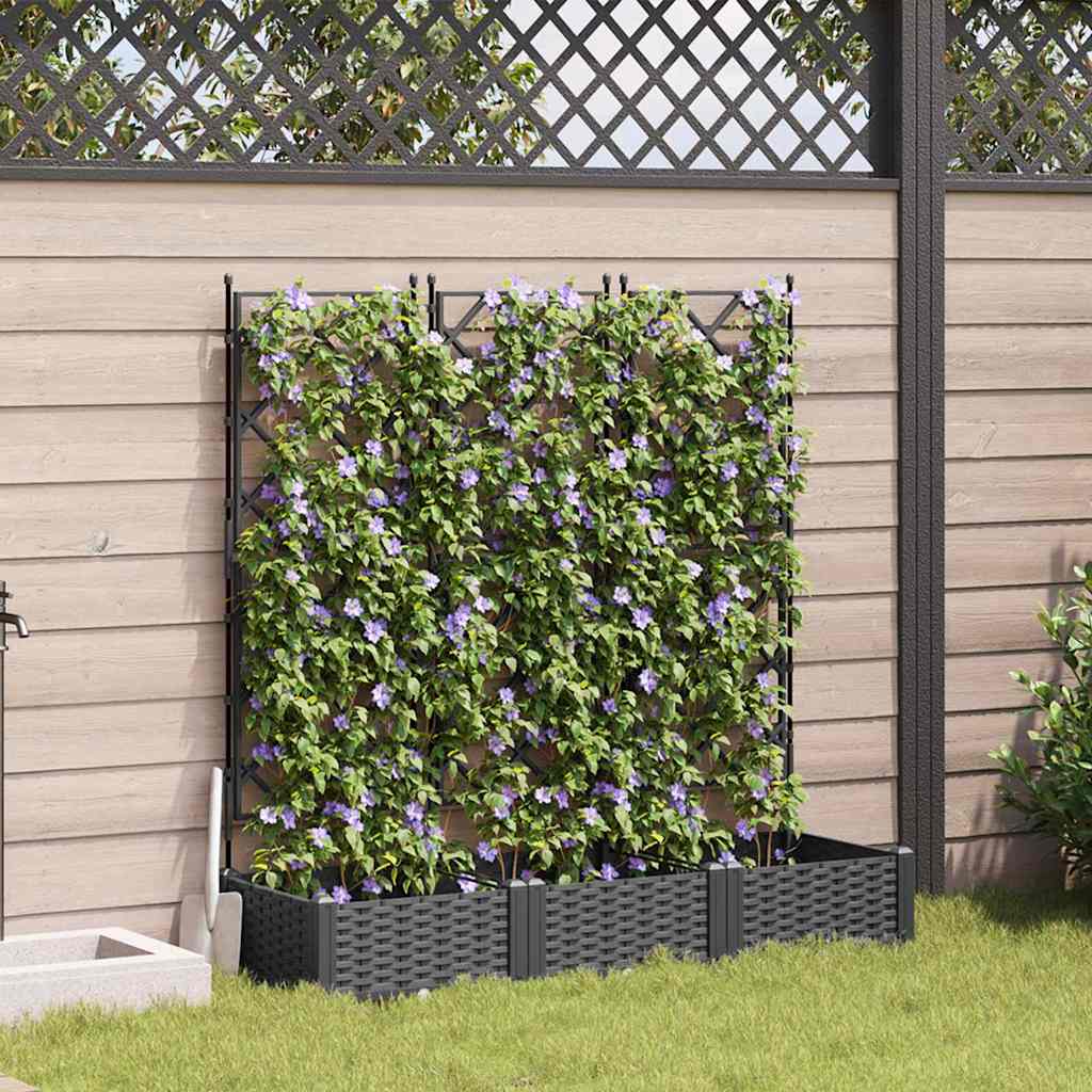 Macetero de Jardín 2 pcs Gris 80 x 40 x 125,5 cm Plástico