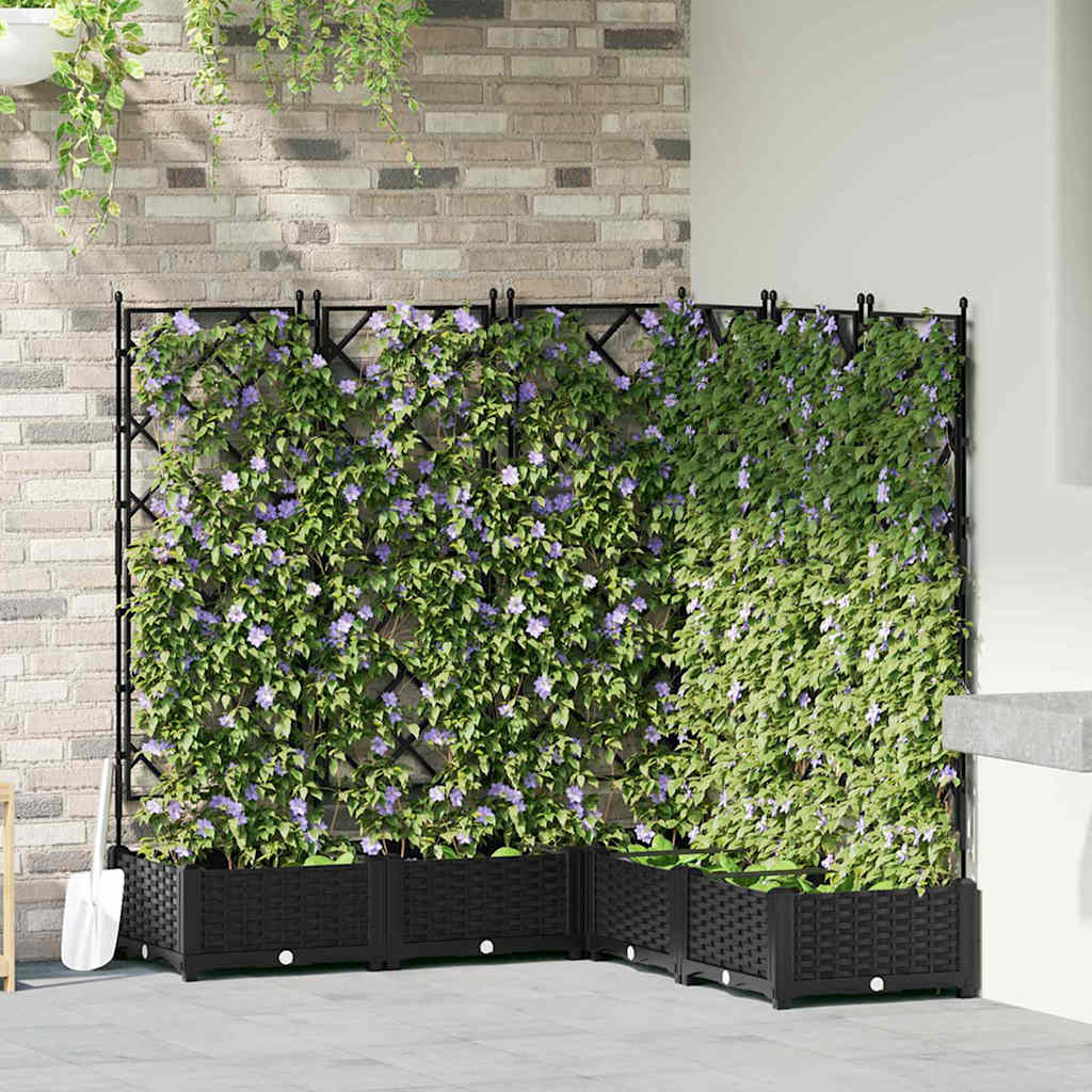 Macetero de Jardín 2 pcs Gris 80 x 40 x 125,5 cm Plástico