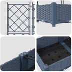 Macetero de Jardín 2 pcs Gris 80 x 40 x 125,5 cm Plástico