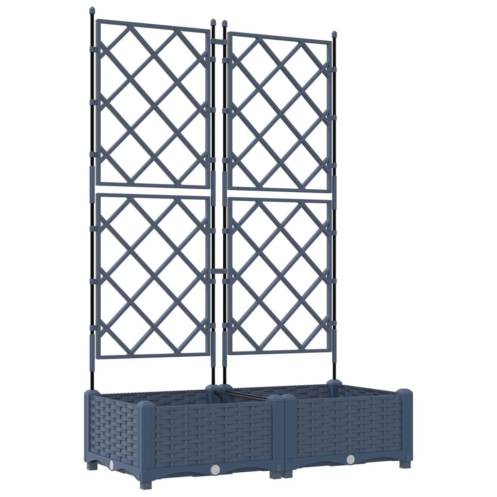 Macetero de Jardín 2 pcs Gris 80 x 40 x 125,5 cm Plástico