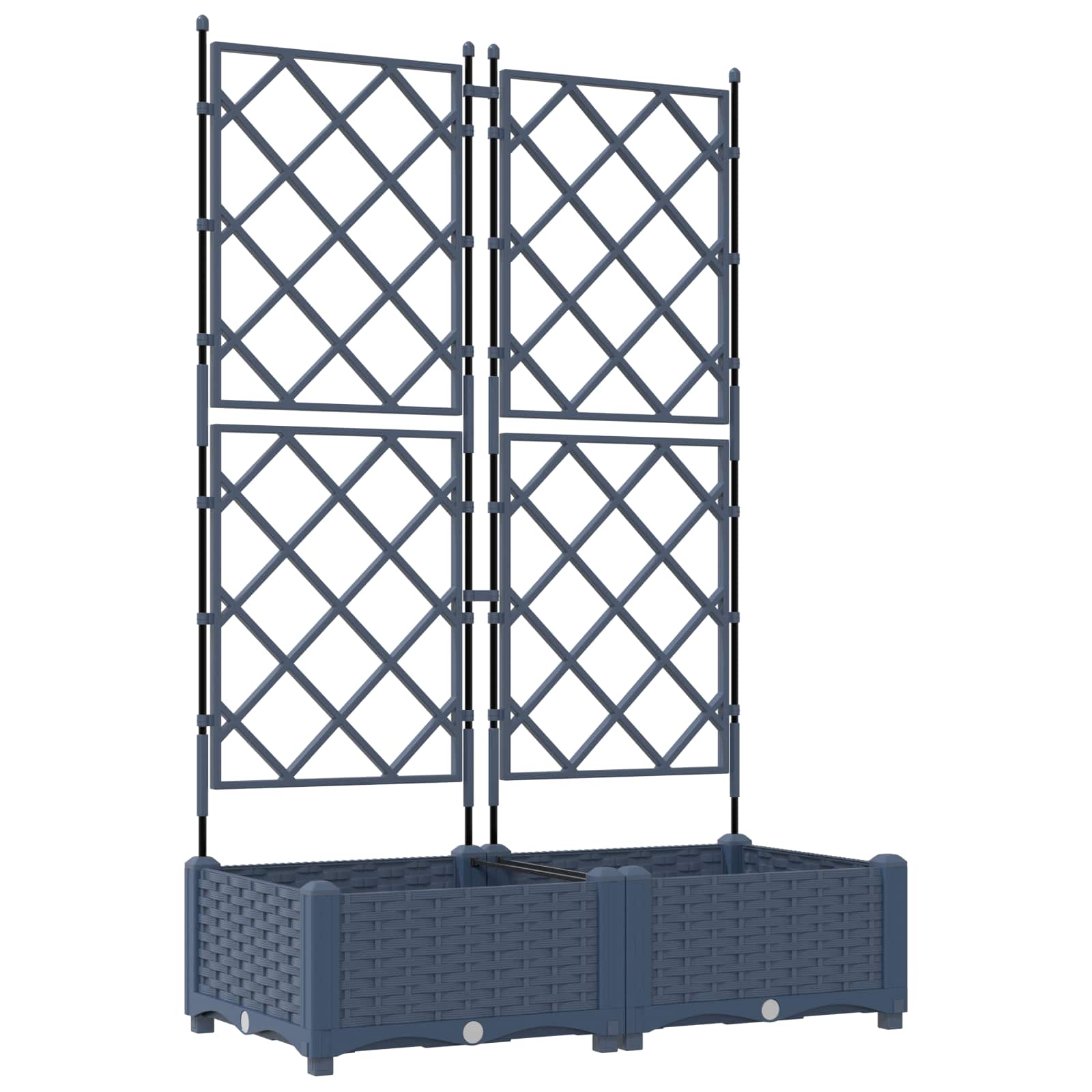 Macetero de Jardín 2 pcs Gris 80 x 40 x 125,5 cm Plástico