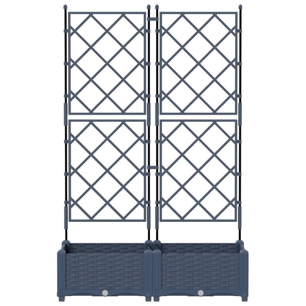 Macetero de Jardín 2 pcs Gris 80 x 40 x 125,5 cm Plástico