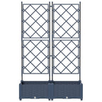 Macetero de Jardín 2 pcs Gris 80 x 40 x 125,5 cm Plástico