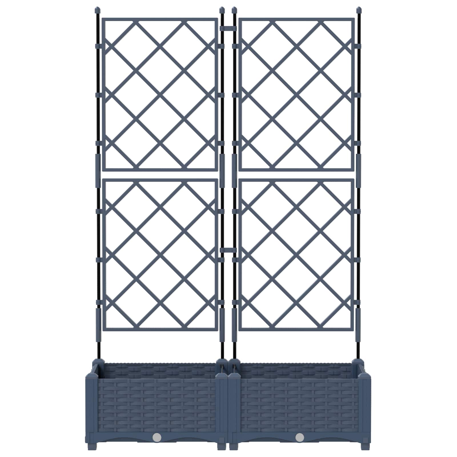 Macetero de Jardín 2 pcs Gris 80 x 40 x 125,5 cm Plástico