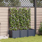 Vaso de Jardim 2 unidades Cinzento 80 x 40 x 125,5 cm Plástico