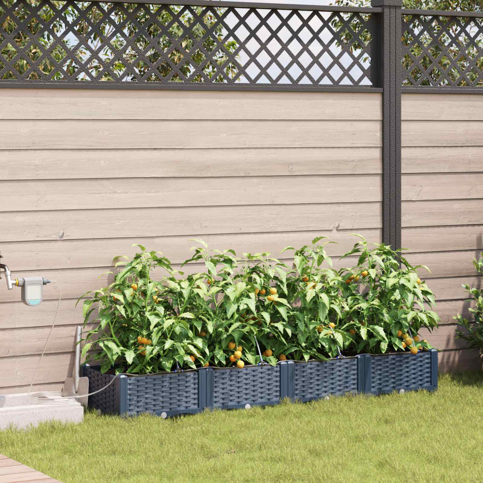 Macetero de Jardín 2 pcs 80 x 40 x 126 cm Plástico