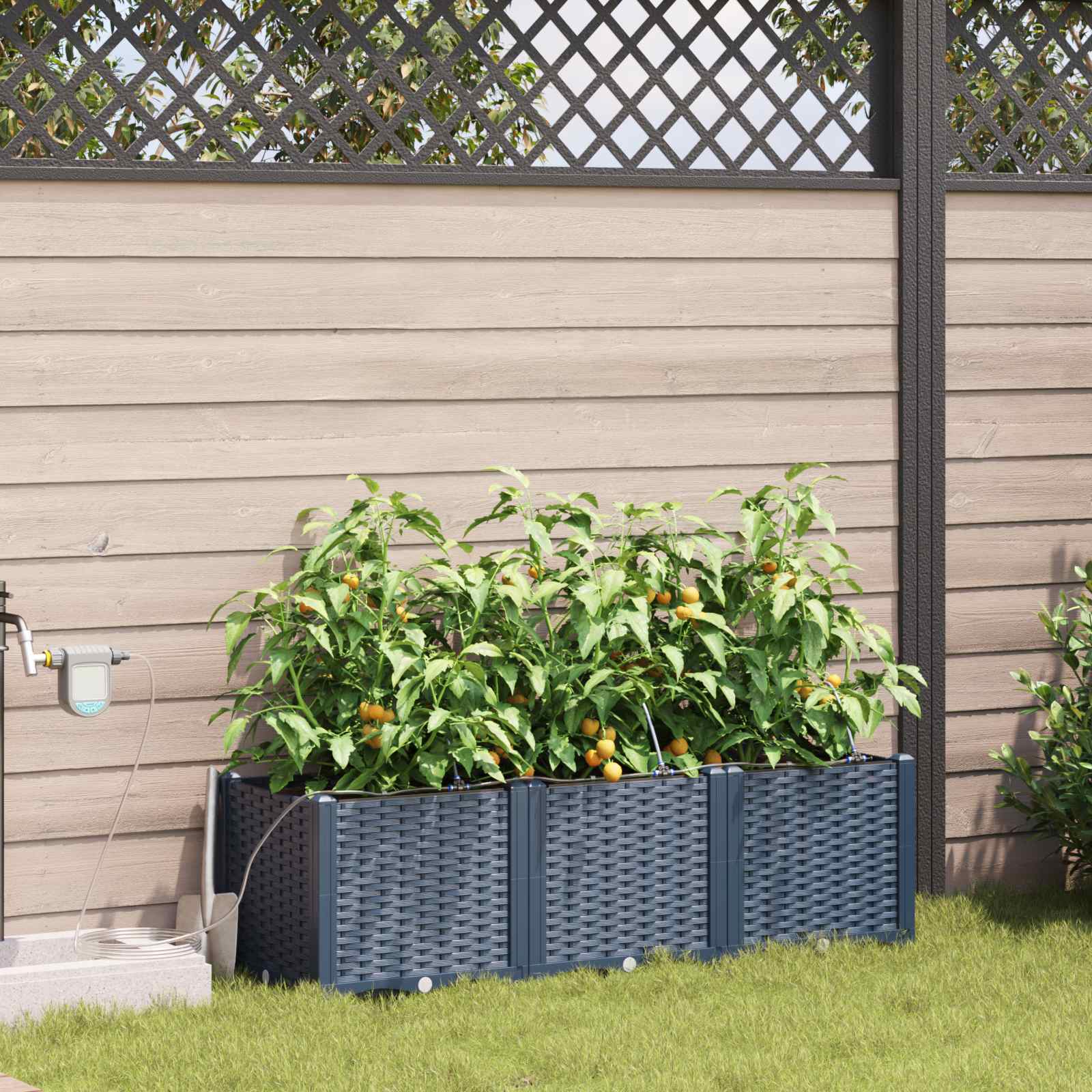 Macetero de Jardín 2 pcs 80 x 40 x 126 cm Plástico