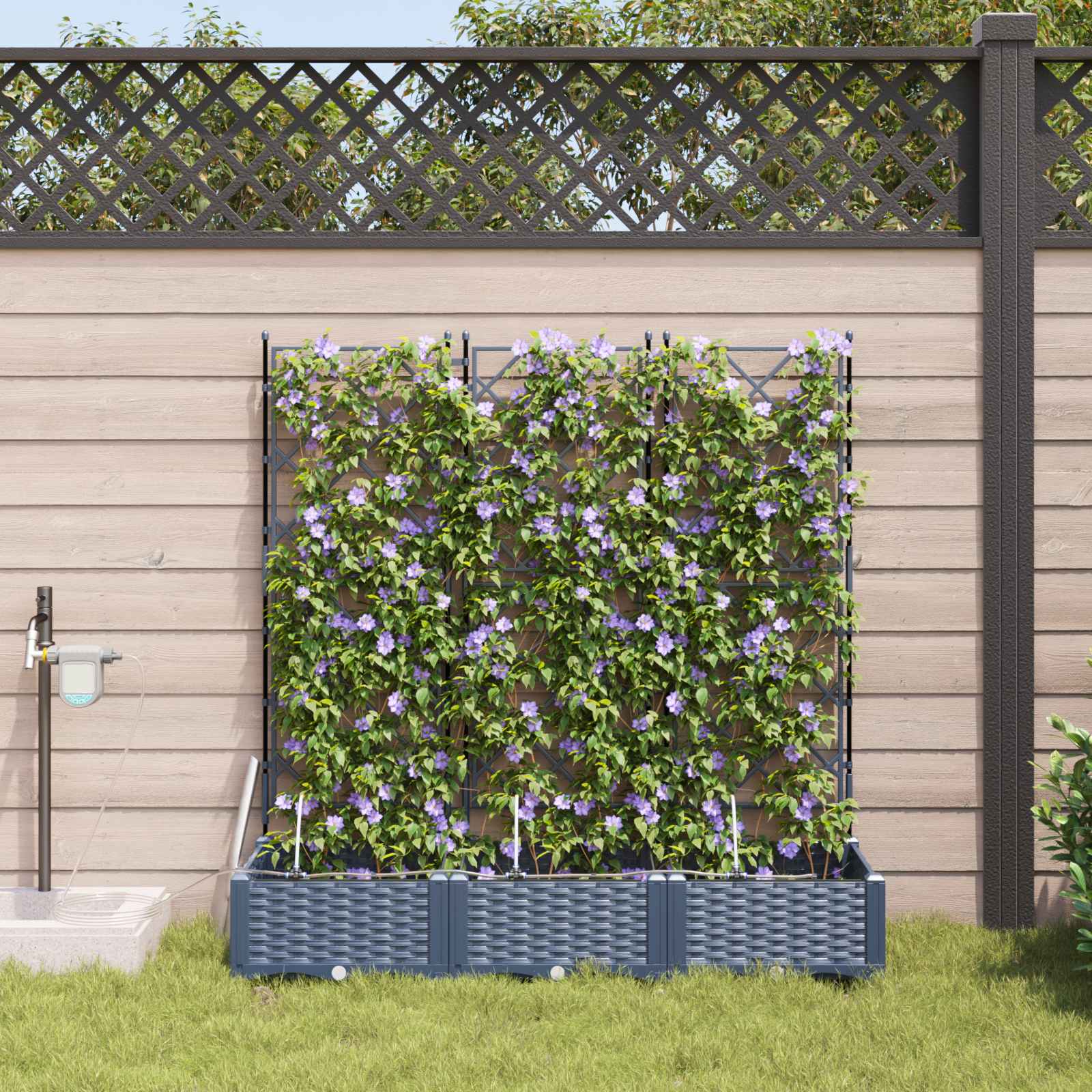 Macetero de Jardín 2 pcs 80 x 40 x 126 cm Plástico