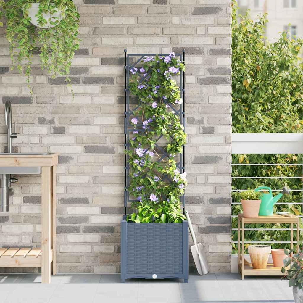 Macetero de Jardín 2 pcs Gris 80 x 40 x 125,5 cm Plástico
