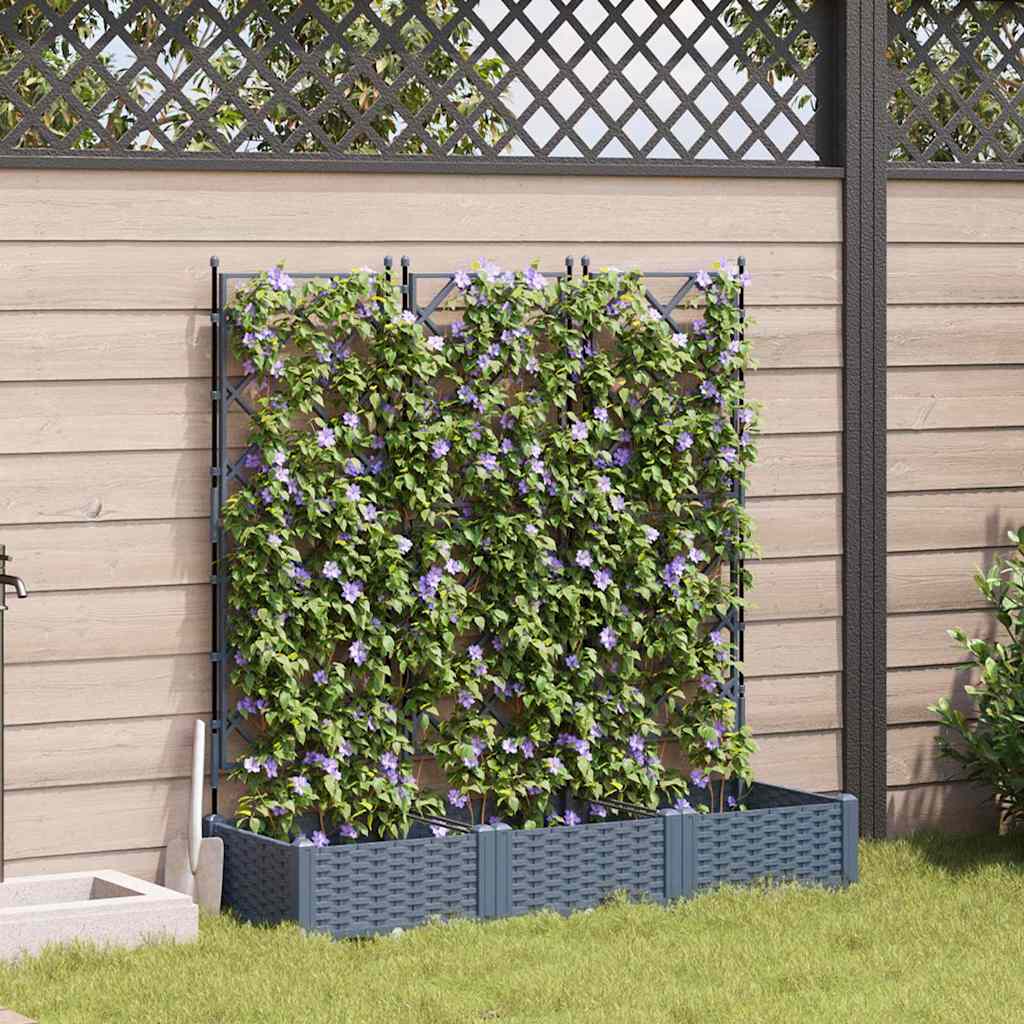 Macetero de Jardín 2 pcs Gris 80 x 40 x 125,5 cm Plástico
