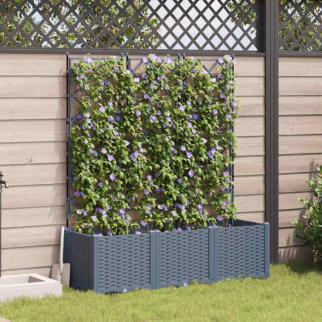 Macetero de Jardín 2 pcs Gris 80 x 40 x 125,5 cm Plástico