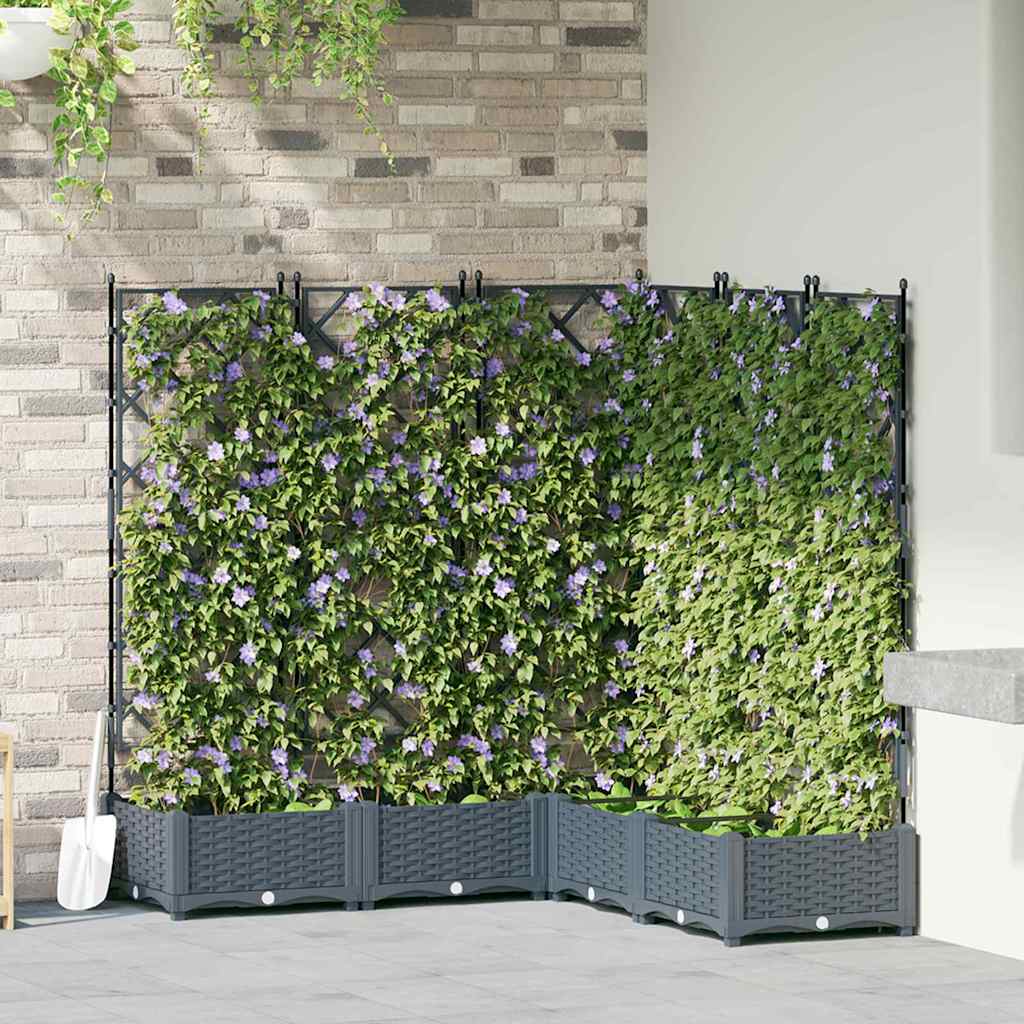 Macetero de Jardín 2 pcs Gris 80 x 40 x 125,5 cm Plástico
