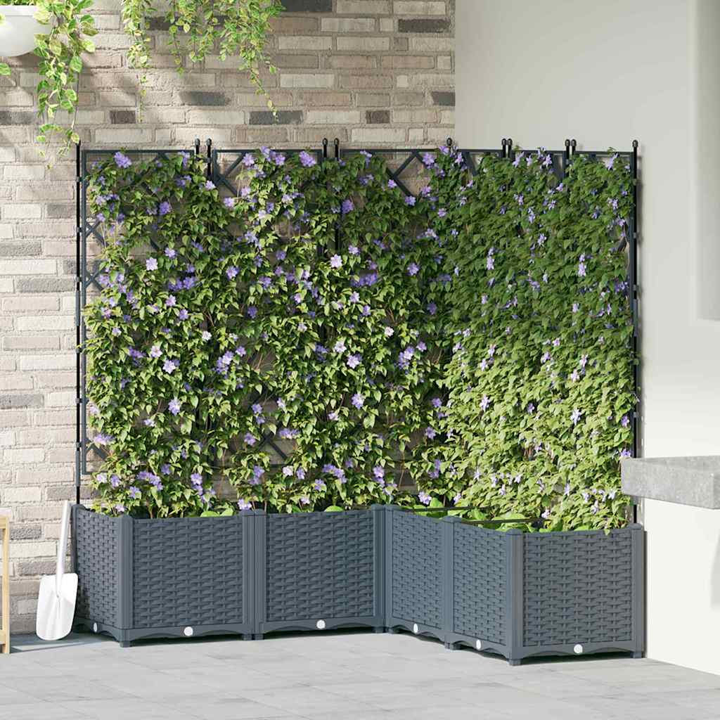Macetero de Jardín 2 pcs Gris 80 x 40 x 125,5 cm Plástico