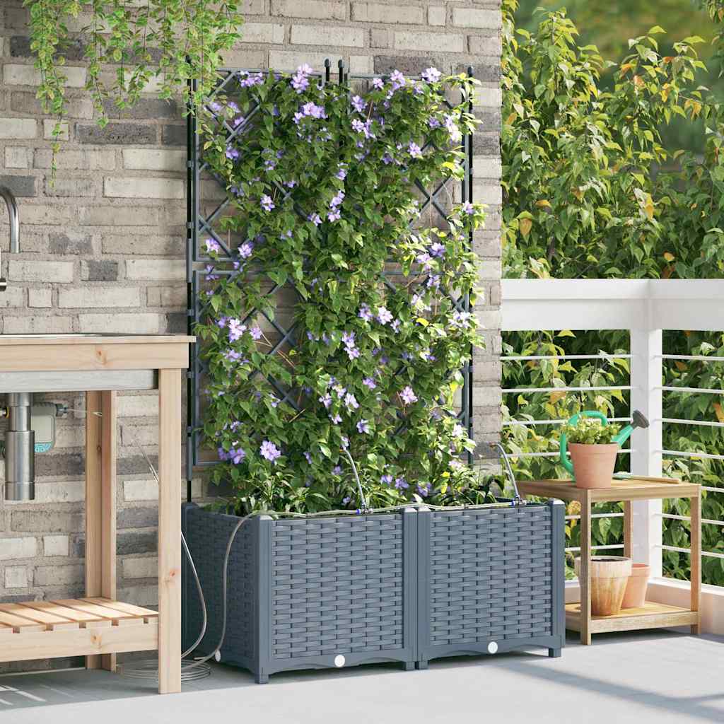 Macetero de Jardín 2 pcs 80 x 40 x 126 cm Plástico