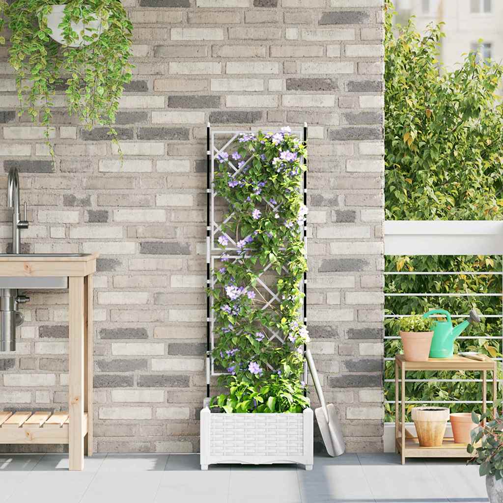 Macetero de Jardín 2 pcs Gris 80 x 40 x 125,5 cm Plástico
