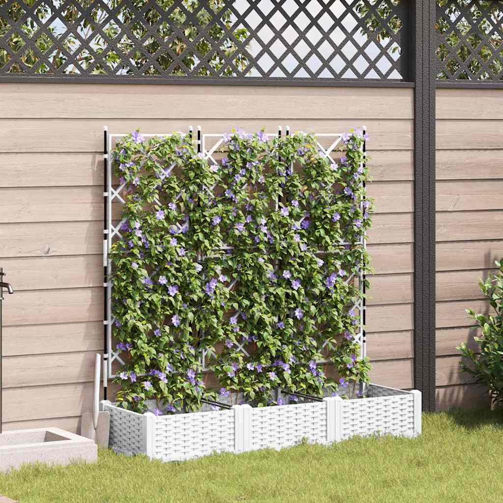 Macetero de Jardín 2 pcs Gris 80 x 40 x 125,5 cm Plástico