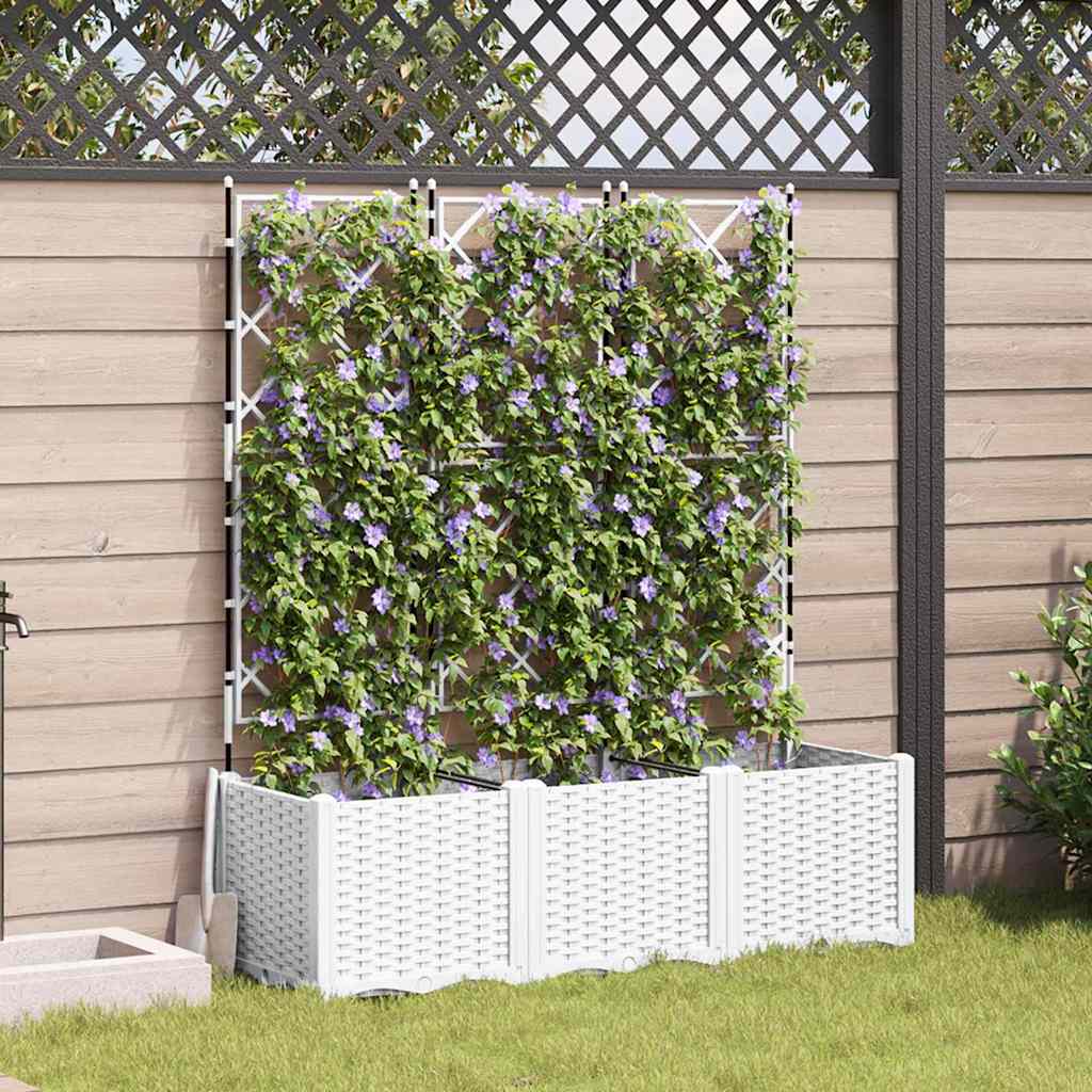 Macetero de Jardín 2 pcs Gris 80 x 40 x 125,5 cm Plástico