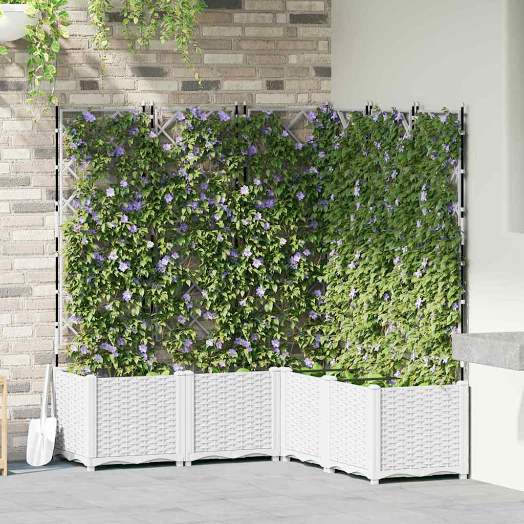 Macetero de Jardín 2 pcs Gris 80 x 40 x 125,5 cm Plástico