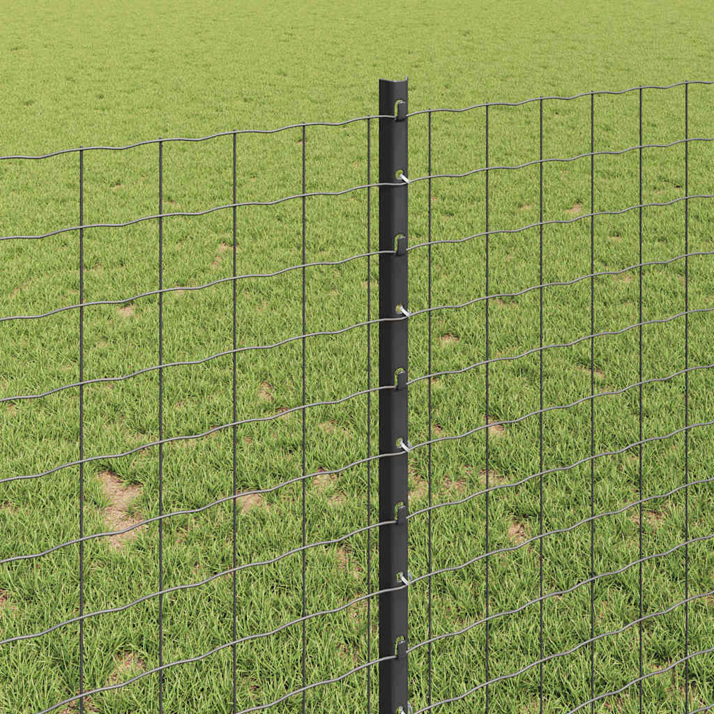 Poste de Valla 11 pcs Gris 100 cm Acero