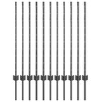 Poste de Valla 11 pcs Gris 100 cm Acero