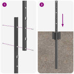 Poste de Valla 11 pcs Gris 100 cm Acero