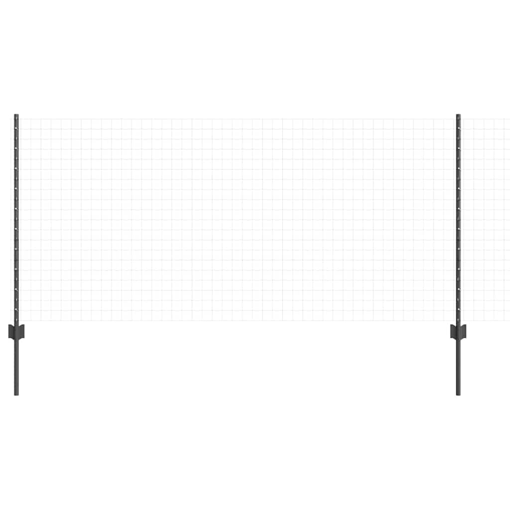 Poste de Valla 11 pcs Gris 100 cm Acero