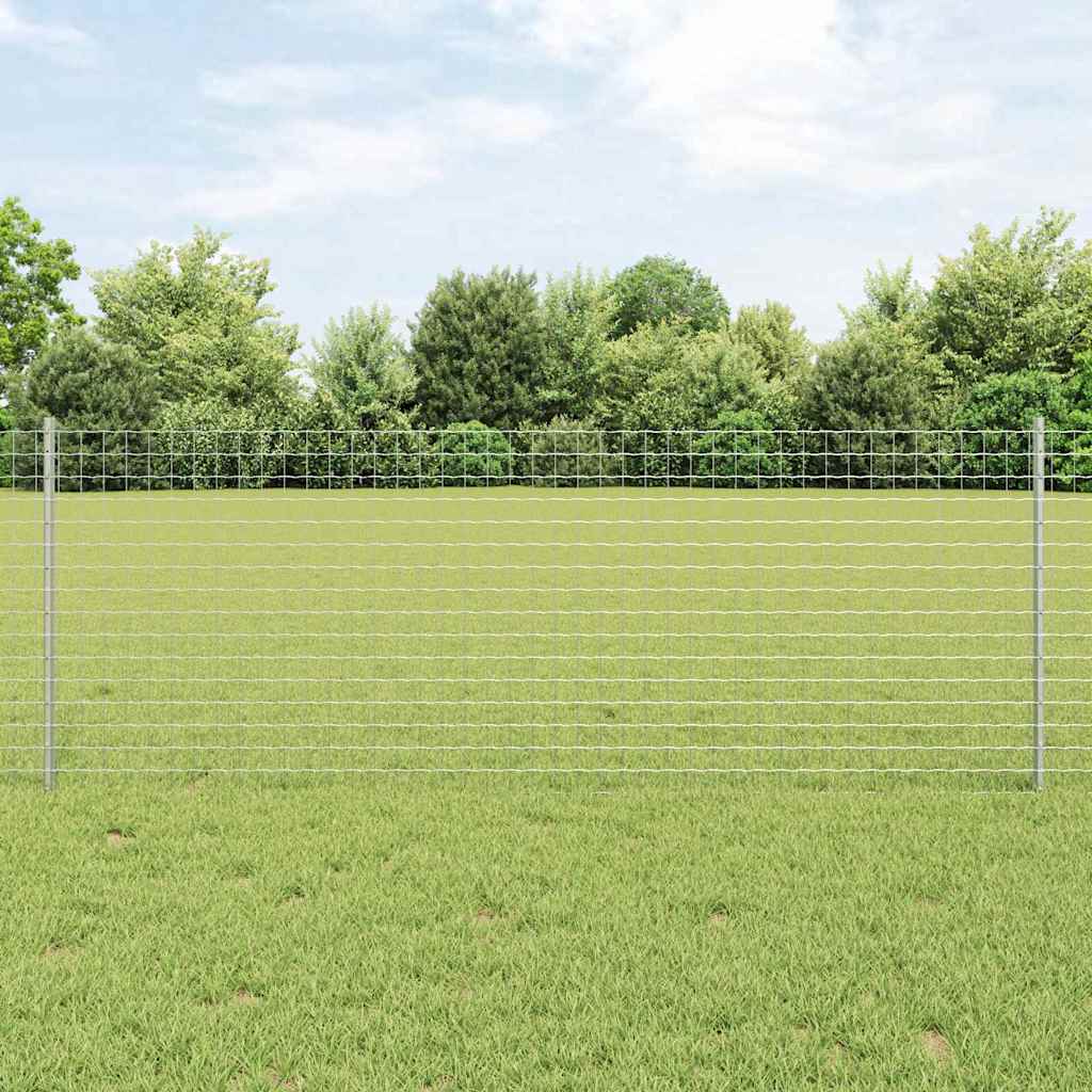 Poste de Valla 11 pcs Gris 100 cm Acero