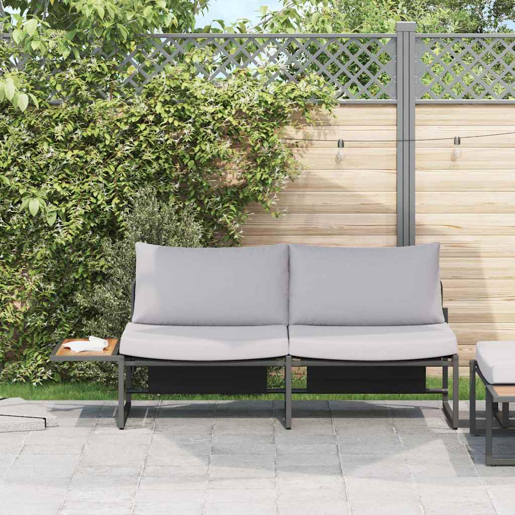 Garden Sofa with Cushion Anthracite 200.5 x 70 x 85.5 cm Steel