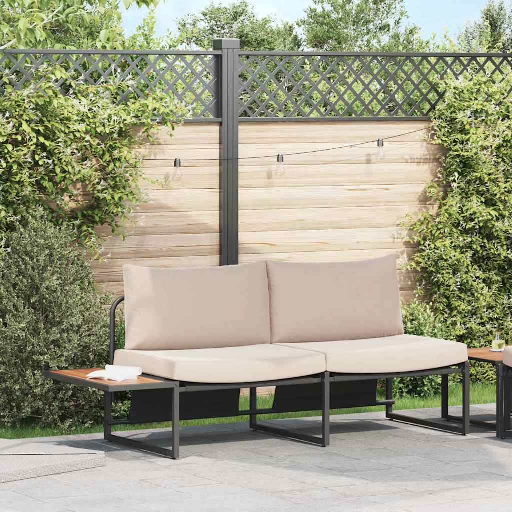 Garden Sofa with Cushion Anthracite 200.5 x 70 x 85.5 cm Steel