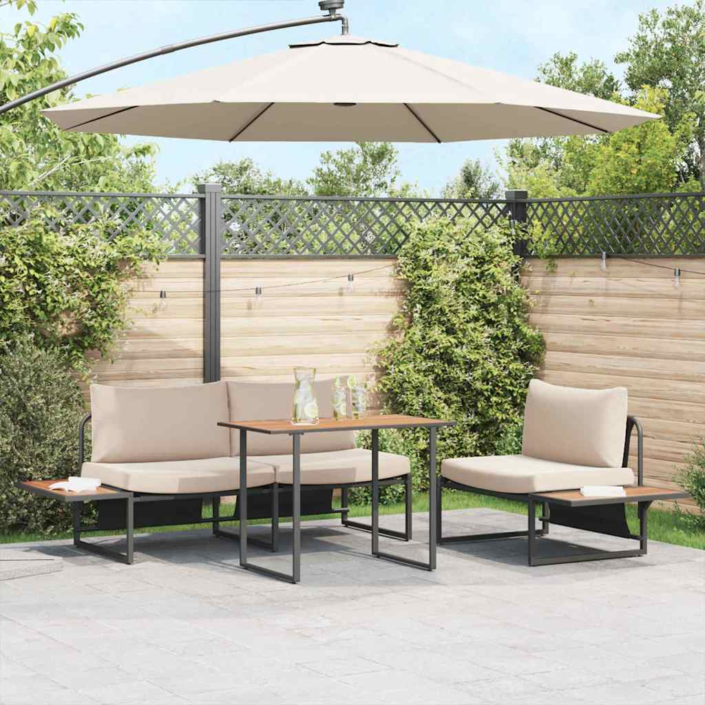 Grey Garden Table 100 x 55 x 70 cm Wood