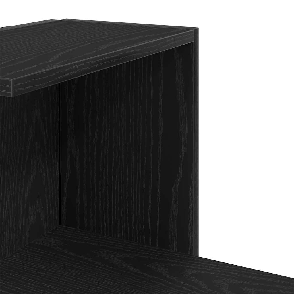 Estante de Esquina de Pared Roble Negro 36.5 x 36.5 x 140 cm