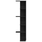 Estante de Esquina de Pared Roble Negro 36.5 x 36.5 x 140 cm
