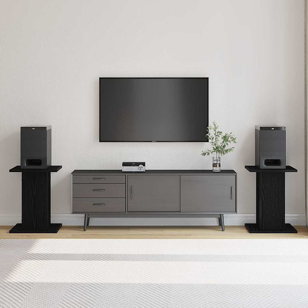 Soportes para Altavoces 2 pcs Roble Negro 30 x 30 x 40 cm