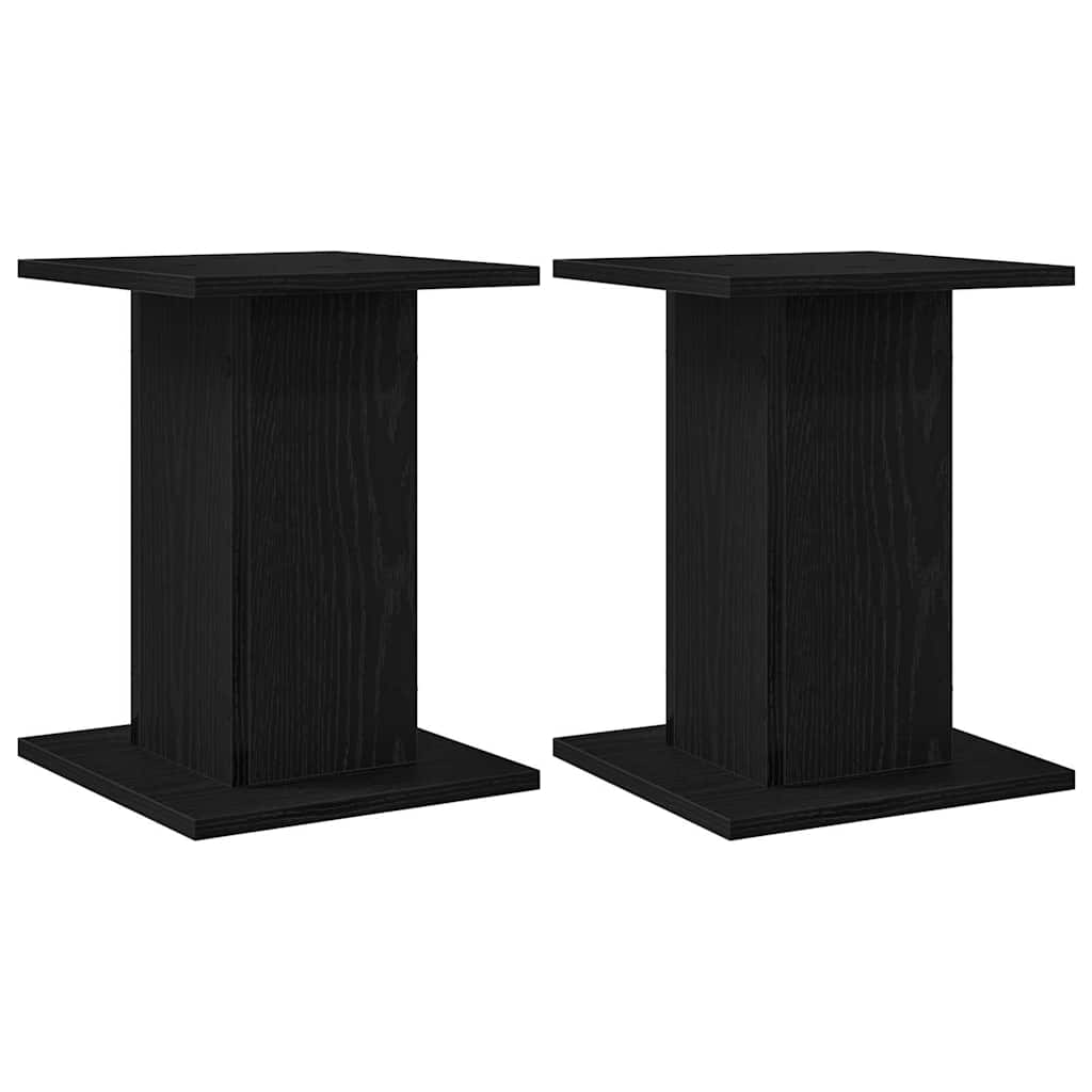 Soportes para Altavoces 2 pcs Roble Negro 30 x 30 x 40 cm