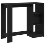 Mesa de Bar con estante Roble Negro 124 x 46 x 103.5 cm