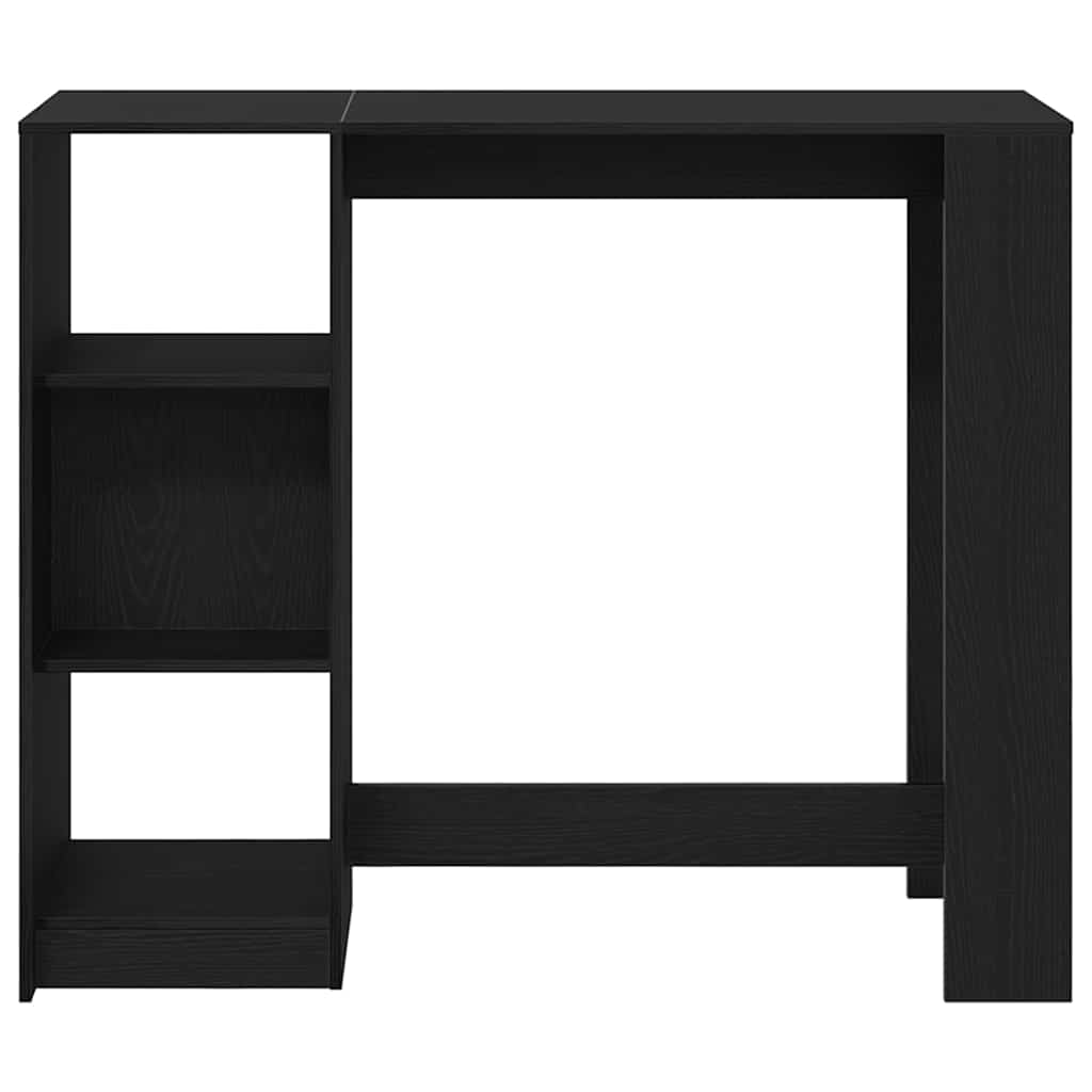 Mesa de Bar con estante Roble Negro 124 x 46 x 103.5 cm