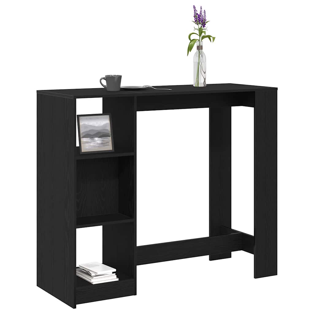 Mesa de Bar con estante Roble Negro 124 x 46 x 103.5 cm