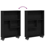 Carro de Almacenamiento Estrecho Roble Negro 48 x 13 x 68 cm