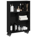 Carro de Almacenamiento Estrecho Roble Negro 48 x 13 x 68 cm