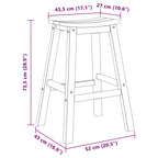 Taburete de bar 2 pcs 52 x 43 x 73,5 cm HDPE