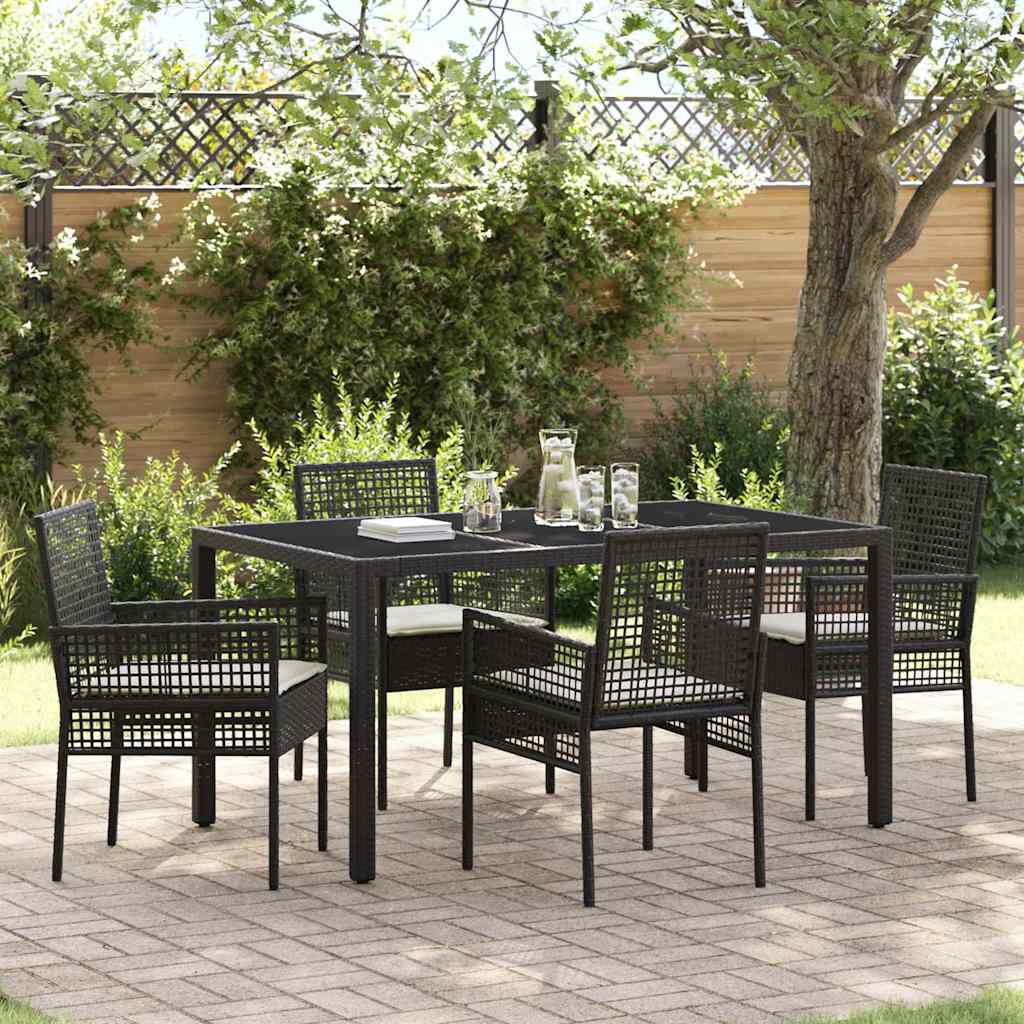 Conjunto de Jantar de Jardim 11 Peças Bege Vime Sintético